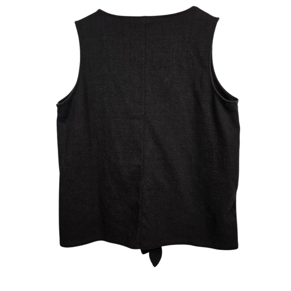 Old Navy Black Sleeveless Button-Front Tie-Hem Top Size Large - Picture 3 of 7